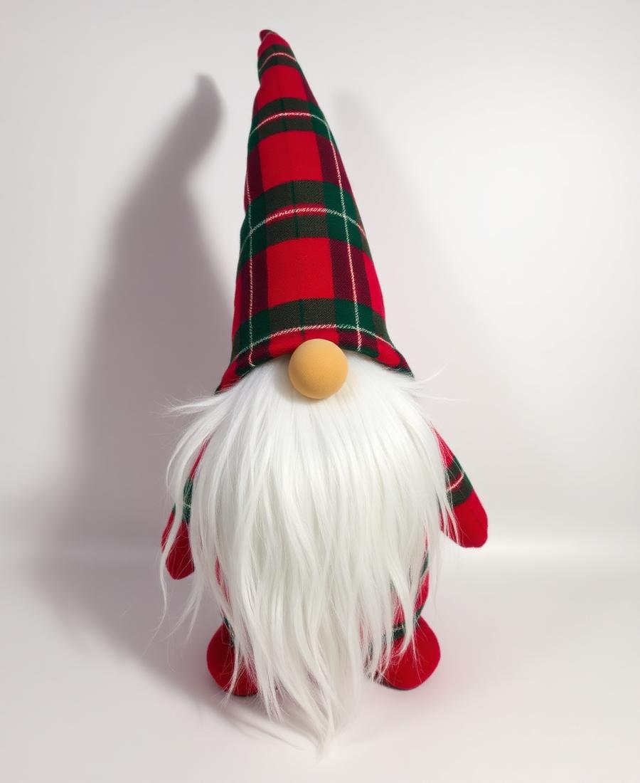 Classic Christmas Plaid Gnome — handmade gnome by The Gnome Lady